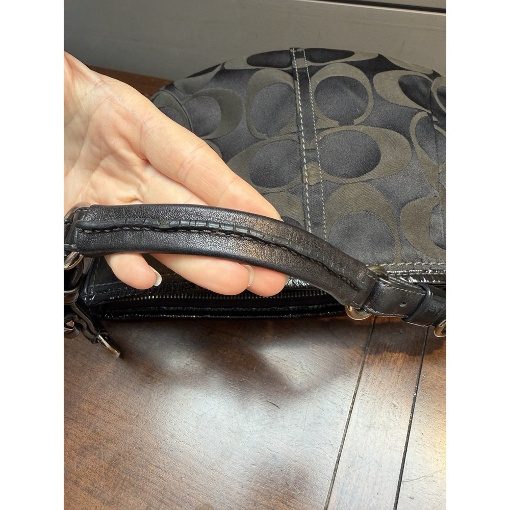 Vtg Y2K Coach Signature Soho Jacquard Hobo Shoulder Bag Black Canvas - Picture 11 of 11